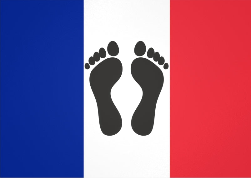 Carte bleu blanc rouge avec pieds-noirs