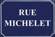 Carte postale, Plaques de rue - "Rue Michelet"