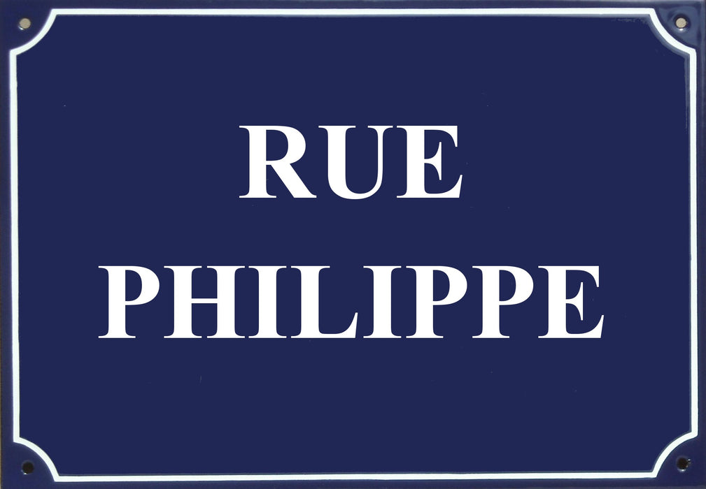 Carte postale, Plaques de rue - "Rue Philippe"